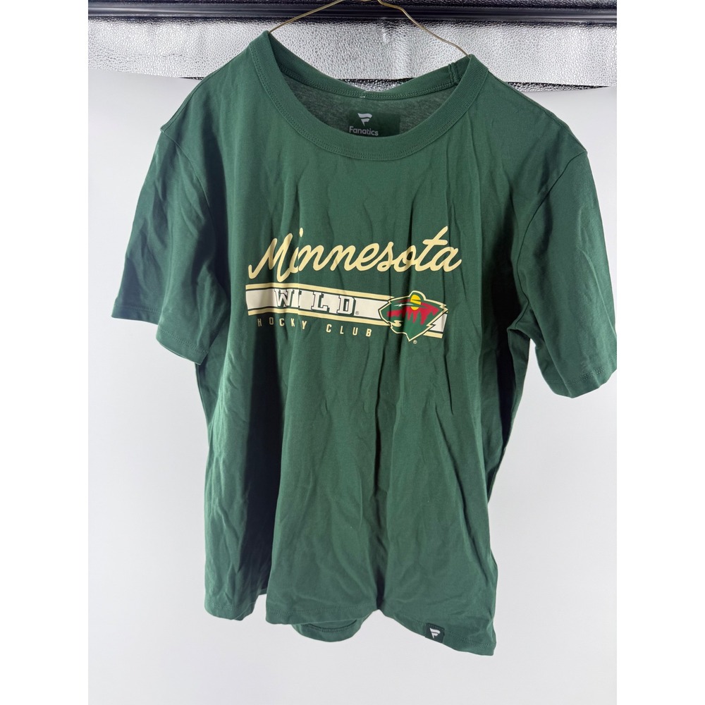 Fanatics Minnesota Wild NHL Hockey Club Green Graphic T-Shirt Medium NWT